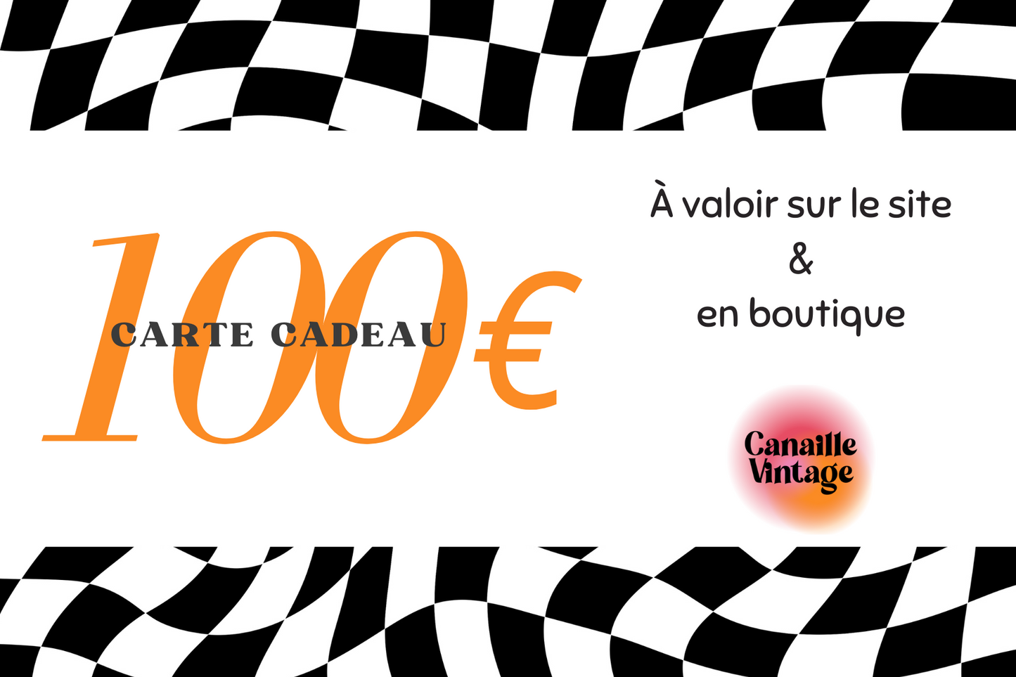 Carte cadeau pour la friperie Canaille Vintage d'un montant de 100 euros