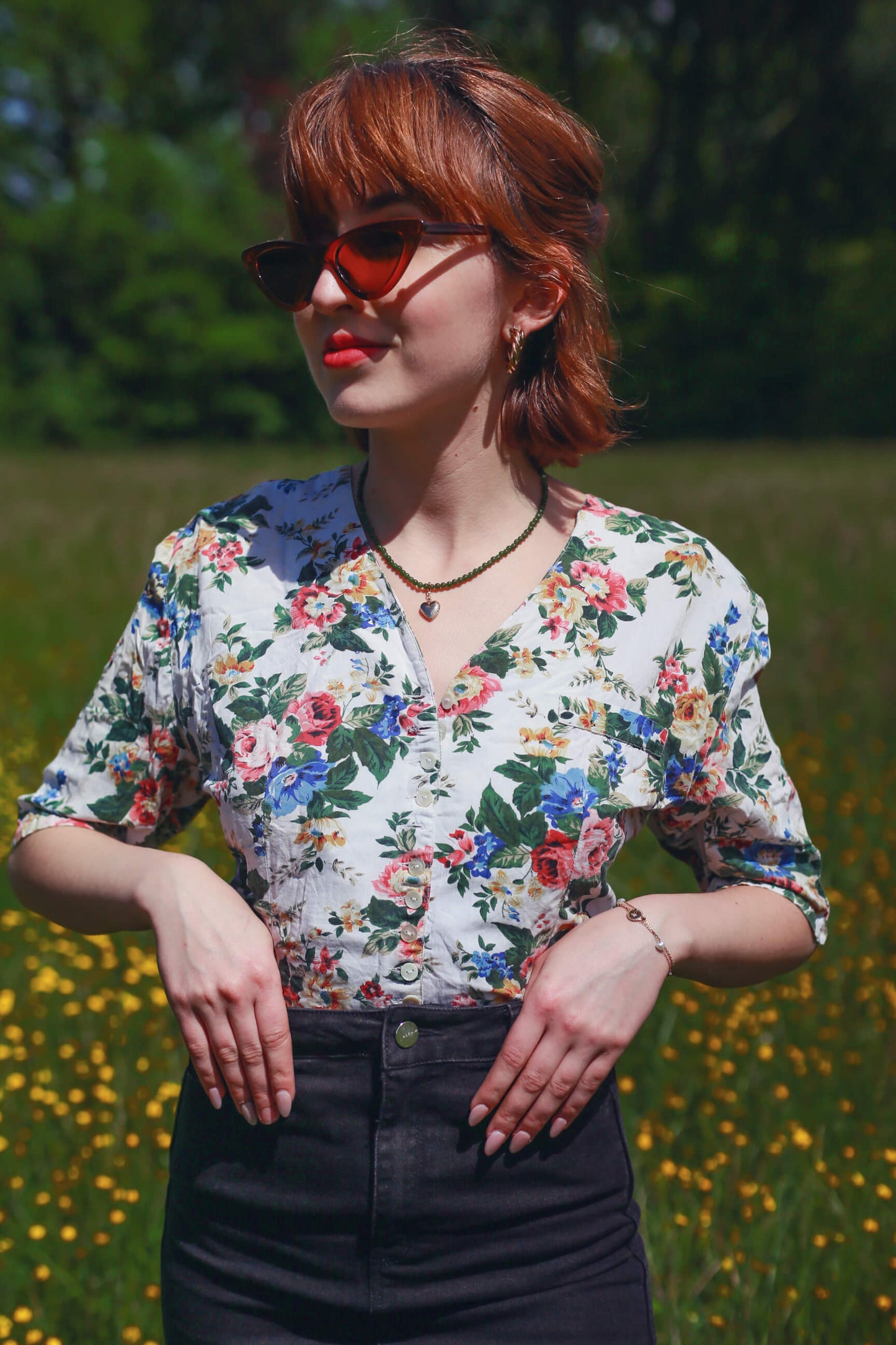 Chemise vintage à fleurs