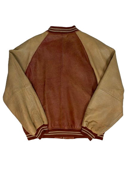 Veste teddy en cuir, vintage, à saisir chez Canaille Vintage, friperie située à Bordeaux