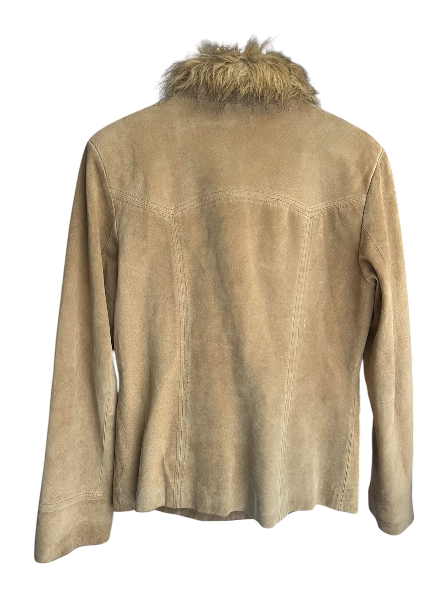 Veste en cuir beige