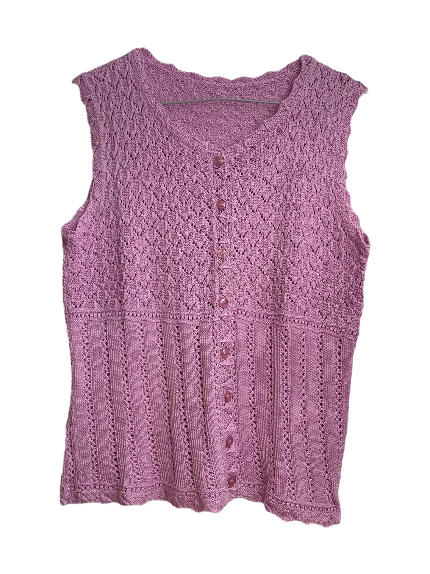 Top lilas en crochet