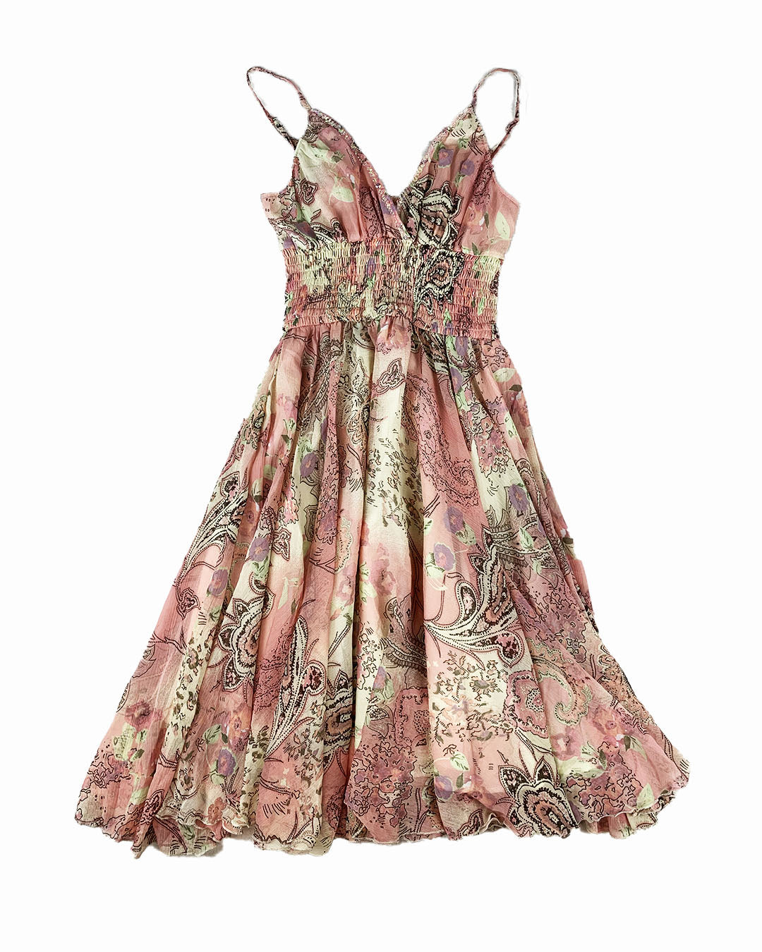 Robe rose à motifs