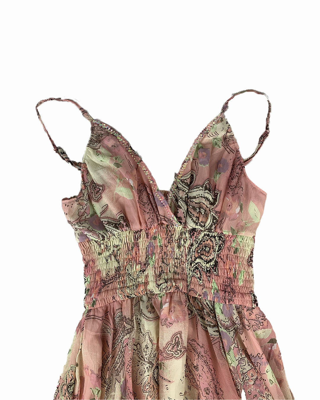 Robe rose à motifs