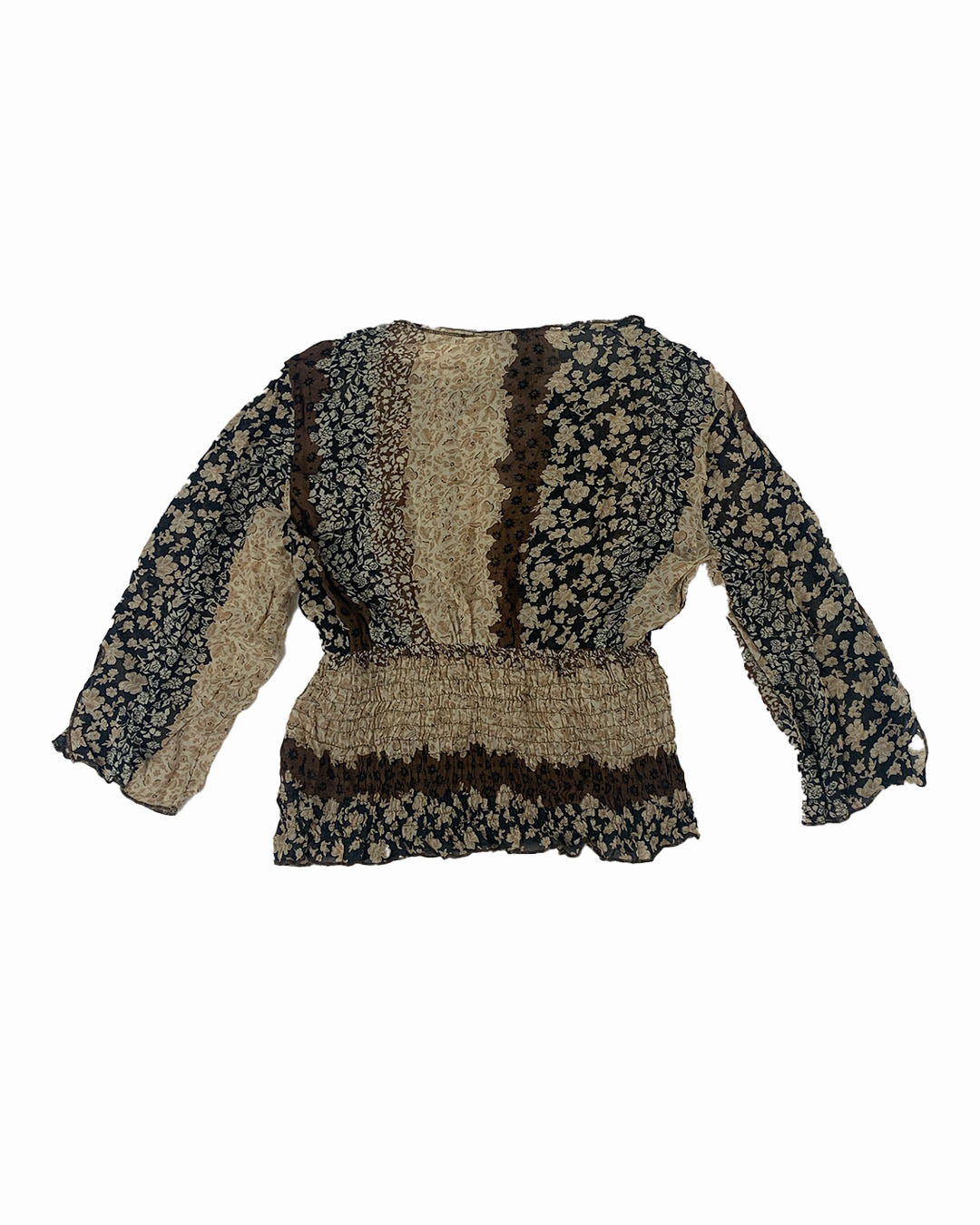 Top à motifs marron
