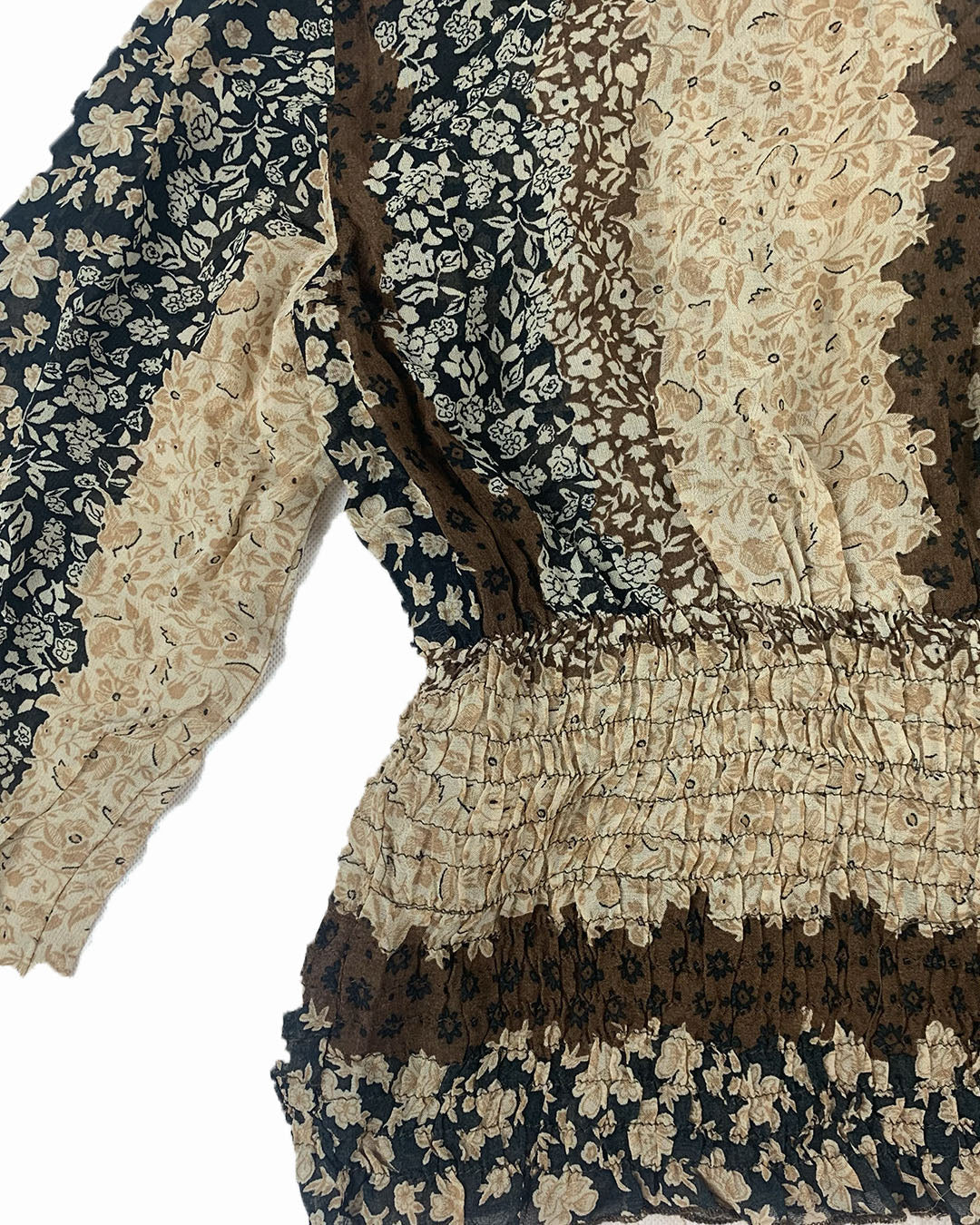 Top à motifs marron
