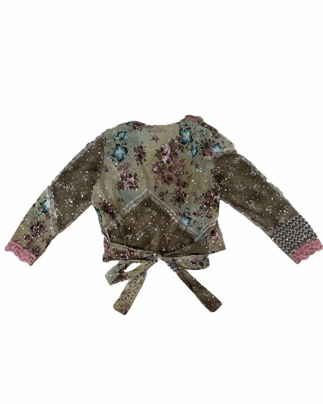top mesh cache coeur Y2K strass vintage festival