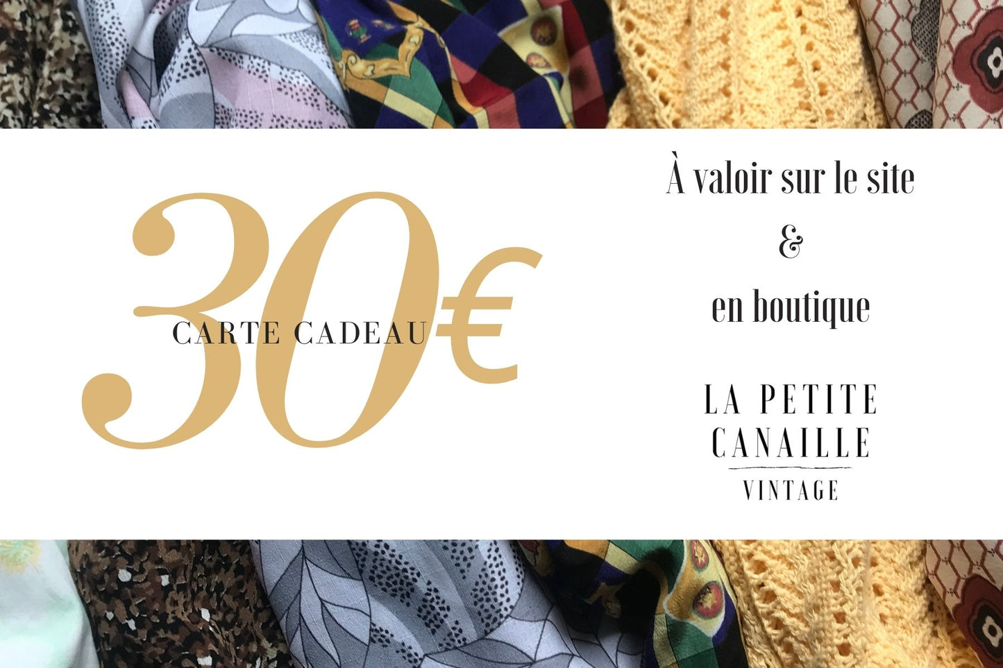 Carte cadeau d'une valeur de 30€