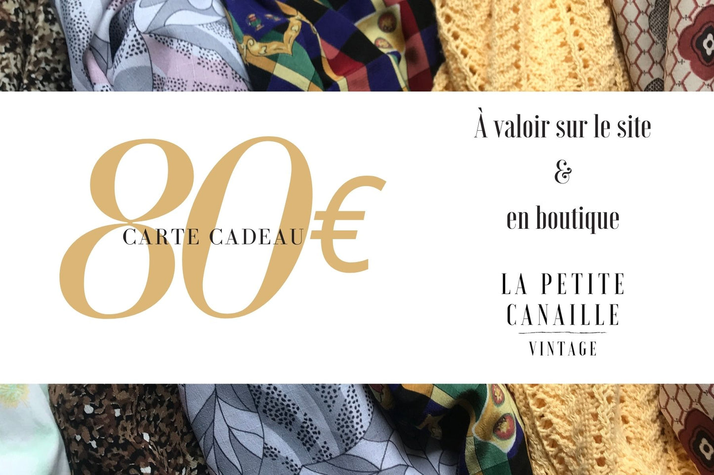 Carte cadeau d'une valeur de 80€