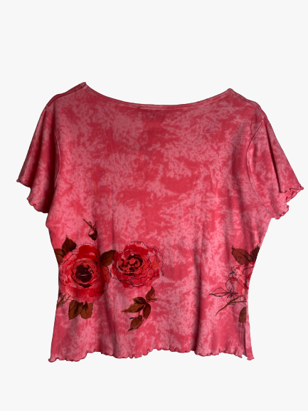 Top rose Y2K femme