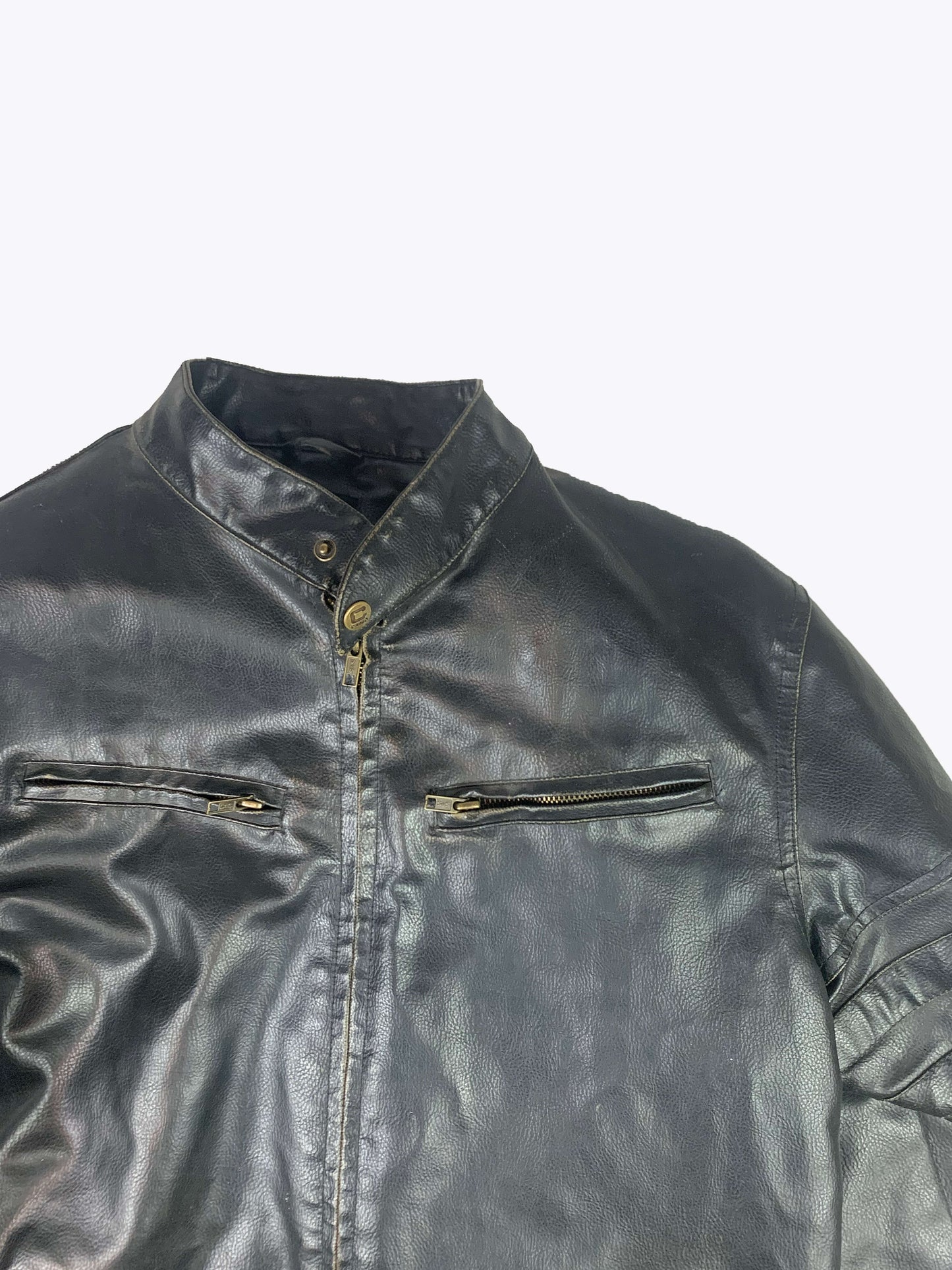 Veste similicuir biker détail