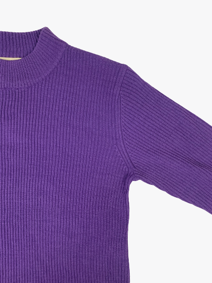 Col roué violet en maille - friperie vintage