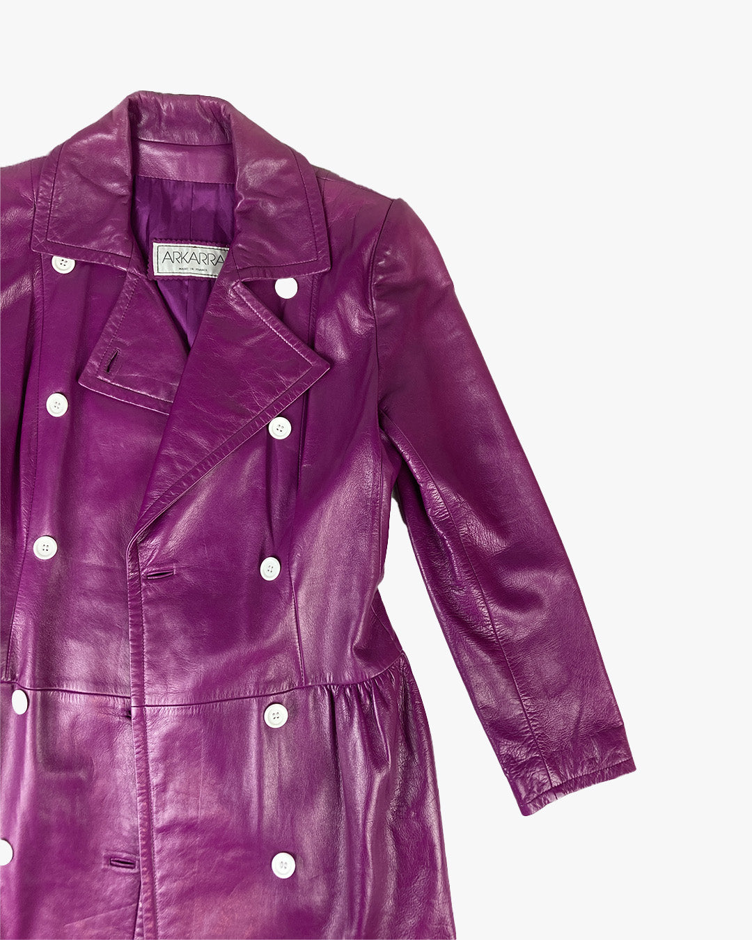 trench en cuir rose vintage