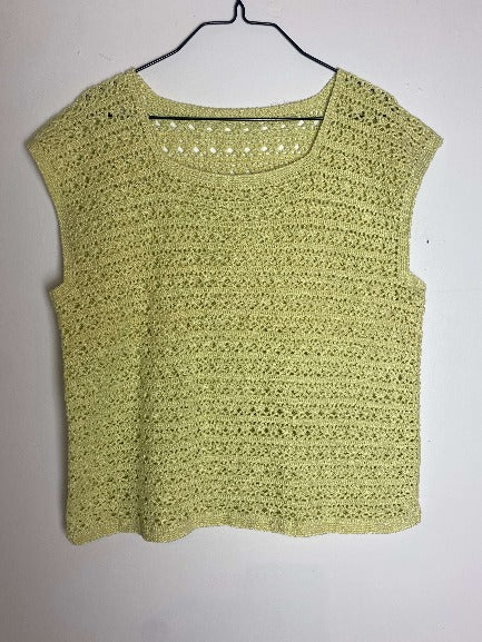 Top crochet jaune vintage