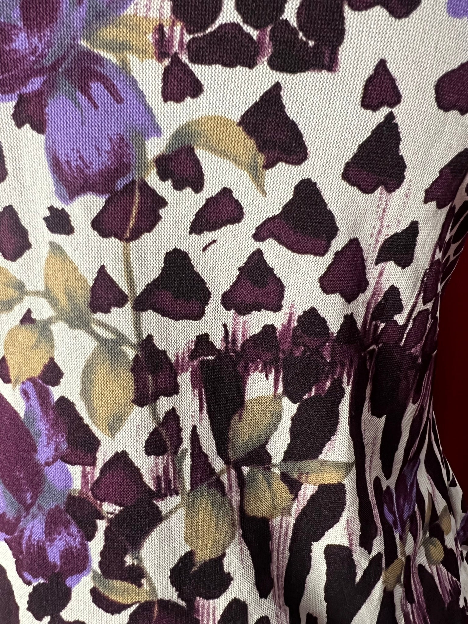 top bustier en mesh Y2K, à motifs violets