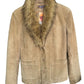 Veste en cuir beige
