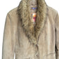 Veste en cuir beige