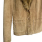 Veste en cuir beige