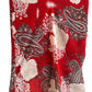Jupe Y2K rouge à motifs, en mesh. A retrouver chez Canaille Vintage, friperie à bordeaux.