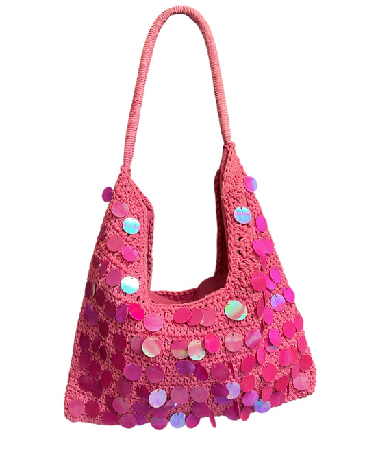 Sac crochet et sequins