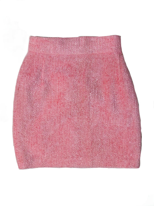 mini-jupe en laine rose bonbon