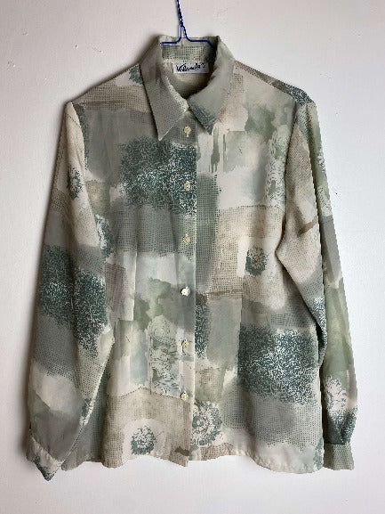 chemise vintage à motifs militaire friperie 