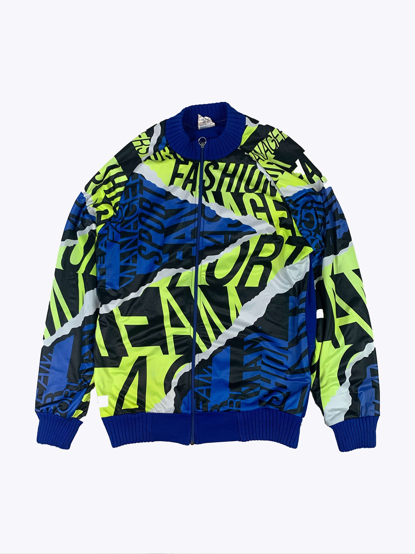 Veste cycliste bleue et jaune fluo
