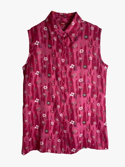 chemise vintage rose sans manches