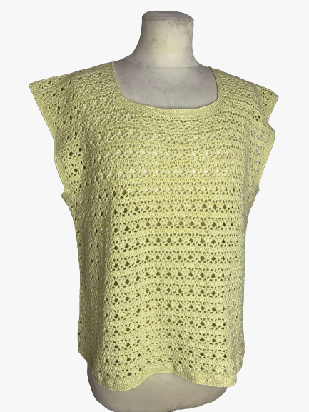 Top crochet jaune vintage