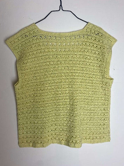 Top crochet jaune vintage