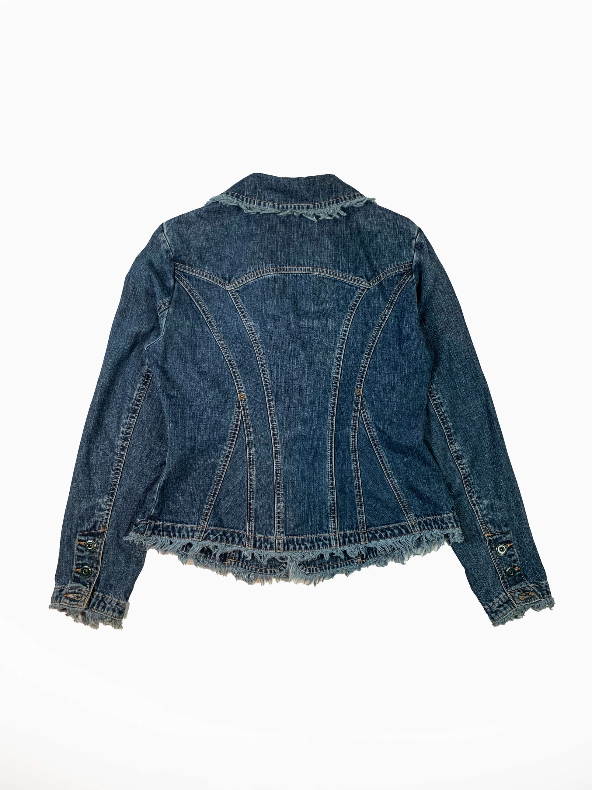 veste en jean de dos 
