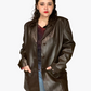 veste en cuir marron vintage 